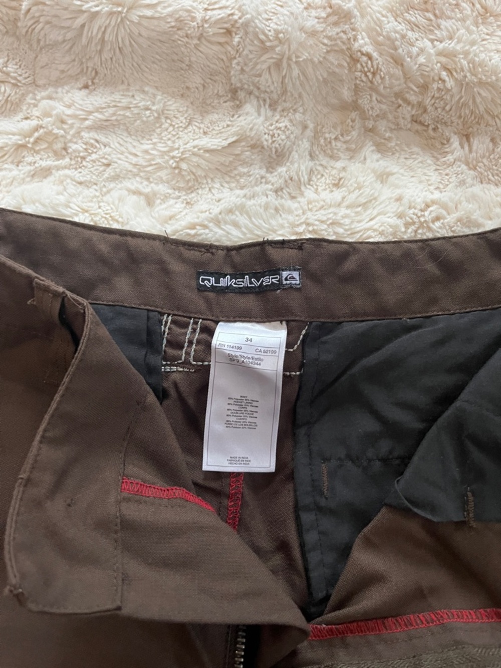 Quiksilver Men's Brown Flat Front Shorts - Picture 2 of 7